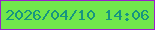 文字の大きさ：2、枠の色：9920cc、背景の色：71e74c、文字の色：169680 無料ブログパーツのブログ時計