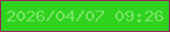 文字の大きさ：4、枠の色：99215c、背景の色：2fd31f、文字の色：78e464 無料ブログパーツのブログ時計