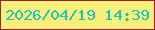 文字の大きさ：1、枠の色：99222b、背景の色：faef7c、文字の色：1bc3b6 無料ブログパーツのブログ時計