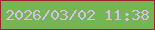 文字の大きさ：4、枠の色：992233、背景の色：75b554、文字の色：d9bcec 無料ブログパーツのブログ時計