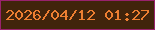 文字の大きさ：4、枠の色：99226d、背景の色：41240c、文字の色：ed7f32 無料ブログパーツのブログ時計