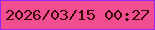 文字の大きさ：1、枠の色：9925f3、背景の色：f14e92、文字の色：3b0b08 無料ブログパーツのブログ時計