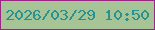 文字の大きさ：2、枠の色：992683、背景の色：a7c496、文字の色：299290 無料ブログパーツのブログ時計