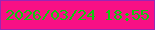 文字の大きさ：5、枠の色：9926b4、背景の色：f81085、文字の色：0fc80e 無料ブログパーツのブログ時計