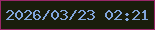 文字の大きさ：5、枠の色：992768、背景の色：191d0c、文字の色：81a6dc 無料ブログパーツのブログ時計