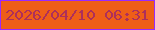 文字の大きさ：2、枠の色：992afe、背景の色：ee5e18、文字の色：ad2f5b 無料ブログパーツのブログ時計