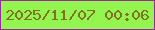文字の大きさ：1、枠の色：992b9e、背景の色：94f551、文字の色：807125 無料ブログパーツのブログ時計