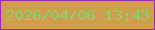 文字の大きさ：2、枠の色：992bad、背景の色：d09e4a、文字の色：85d373 無料ブログパーツのブログ時計