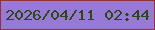 文字の大きさ：2、枠の色：993033、背景の色：9879d5、文字の色：2b4915 無料ブログパーツのブログ時計