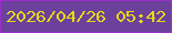 文字の大きさ：4、枠の色：9930c8、背景の色：6b419b、文字の色：e7d81a 無料ブログパーツのブログ時計