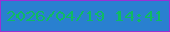 文字の大きさ：2、枠の色：9931d4、背景の色：2980d0、文字の色：0fba63 無料ブログパーツのブログ時計