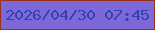 文字の大きさ：1、枠の色：993219、背景の色：7c68d6、文字の色：3241b6 無料ブログパーツのブログ時計