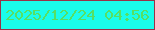 文字の大きさ：1、枠の色：993248、背景の色：1afdeb、文字の色：56e064 無料ブログパーツのブログ時計