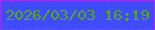 文字の大きさ：3、枠の色：9932f8、背景の色：3f4cfc、文字の色：59a810 無料ブログパーツのブログ時計