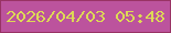 文字の大きさ：2、枠の色：993364、背景の色：bc539d、文字の色：ddd955 無料ブログパーツのブログ時計