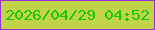 文字の大きさ：4、枠の色：9933ce、背景の色：c1d447、文字の色：18c60e 無料ブログパーツのブログ時計