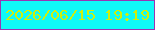 文字の大きさ：4、枠の色：9935b3、背景の色：0ffaf7、文字の色：cfef0c 無料ブログパーツのブログ時計