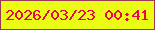 文字の大きさ：2、枠の色：993859、背景の色：eafb14、文字の色：e80647 無料ブログパーツのブログ時計