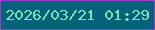 文字の大きさ：1、枠の色：993ccf、背景の色：04637b、文字の色：7be3b4 無料ブログパーツのブログ時計