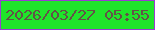 文字の大きさ：1、枠の色：993cd2、背景の色：1fe52a、文字の色：635247 無料ブログパーツのブログ時計