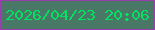 文字の大きさ：3、枠の色：993dac、背景の色：4a7866、文字の色：04e061 無料ブログパーツのブログ時計