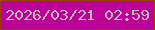 文字の大きさ：4、枠の色：993e04、背景の色：bb0497、文字の色：bfbab3 無料ブログパーツのブログ時計