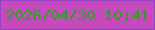 文字の大きさ：4、枠の色：9940c6、背景の色：c44abe、文字の色：26a515 無料ブログパーツのブログ時計
