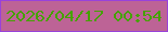 文字の大きさ：1、枠の色：9942da、背景の色：bd6396、文字の色：45a201 無料ブログパーツのブログ時計