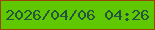 文字の大きさ：1、枠の色：994507、背景の色：60c800、文字の色：25553e 無料ブログパーツのブログ時計