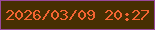 文字の大きさ：4、枠の色：99489b、背景の色：472f02、文字の色：f36532 無料ブログパーツのブログ時計