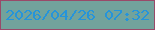 文字の大きさ：3、枠の色：994a69、背景の色：72a39c、文字の色：2694da 無料ブログパーツのブログ時計