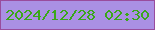 文字の大きさ：2、枠の色：994c9d、背景の色：aa90e4、文字の色：3aa719 無料ブログパーツのブログ時計