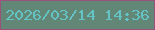 文字の大きさ：5、枠の色：99527b、背景の色：628777、文字の色：64c4c5 無料ブログパーツのブログ時計
