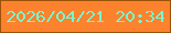 文字の大きさ：1、枠の色：995309、背景の色：fd822d、文字の色：77f7d0 無料ブログパーツのブログ時計