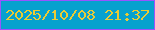 文字の大きさ：5、枠の色：9953fe、背景の色：06a1ce、文字の色：eacb34 無料ブログパーツのブログ時計