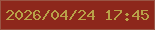 文字の大きさ：4、枠の色：995544、背景の色：8d271b、文字の色：b9a048 無料ブログパーツのブログ時計