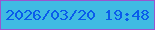 文字の大きさ：3、枠の色：9955cf、背景の色：40bbe3、文字の色：0a5ceb 無料ブログパーツのブログ時計