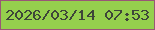 文字の大きさ：1、枠の色：995776、背景の色：95d04d、文字の色：3e4639 無料ブログパーツのブログ時計