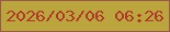 文字の大きさ：3、枠の色：995849、背景の色：baa63c、文字の色：b2362b 無料ブログパーツのブログ時計