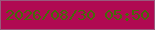 文字の大きさ：2、枠の色：99597c、背景の色：b00952、文字の色：466a0a 無料ブログパーツのブログ時計