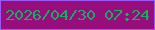 文字の大きさ：5、枠の色：9959f7、背景の色：960d7b、文字の色：1aab64 無料ブログパーツのブログ時計