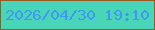 文字の大きさ：5、枠の色：995a1a、背景の色：49d6b8、文字の色：4096f7 無料ブログパーツのブログ時計