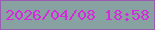 文字の大きさ：1、枠の色：995cb0、背景の色：88a2a1、文字の色：d529dc 無料ブログパーツのブログ時計