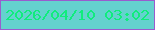 文字の大きさ：3、枠の色：995cce、背景の色：64d2ce、文字の色：10ec7d 無料ブログパーツのブログ時計