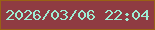 文字の大きさ：4、枠の色：996114、背景の色：8f3b42、文字の色：9eedd3 無料ブログパーツのブログ時計