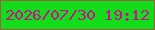 文字の大きさ：2、枠の色：99623f、背景の色：13dd1b、文字の色：c90d94 無料ブログパーツのブログ時計