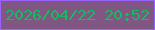 文字の大きさ：3、枠の色：9962fa、背景の色：805682、文字の色：16bb60 無料ブログパーツのブログ時計