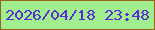 文字の大きさ：3、枠の色：99651c、背景の色：a0ee8d、文字の色：582dd2 無料ブログパーツのブログ時計