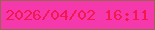 文字の大きさ：2、枠の色：996552、背景の色：f538ab、文字の色：f21950 無料ブログパーツのブログ時計