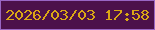 文字の大きさ：4、枠の色：9966c4、背景の色：4c114a、文字の色：daa715 無料ブログパーツのブログ時計
